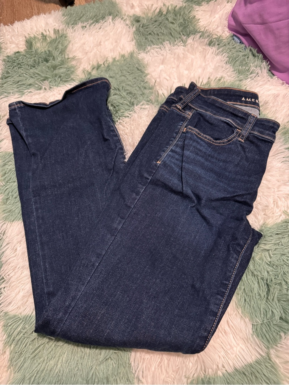 American Eagle Outfitters Dark Blue Kick Boot Jeans